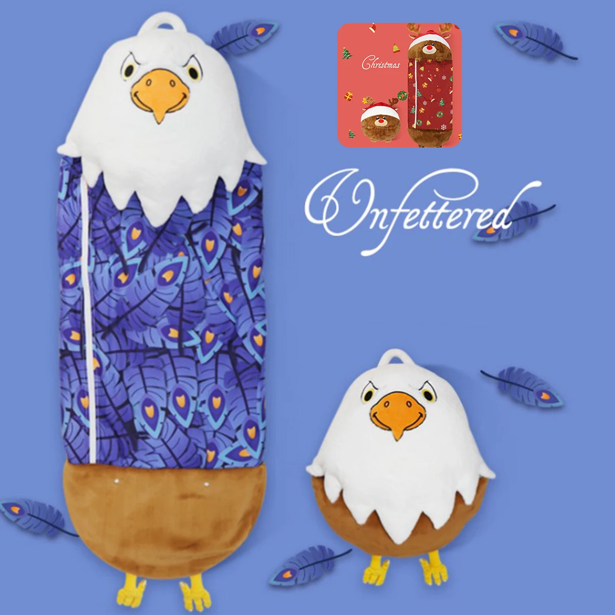 

Cartoon sleeping bag two-in-one pillow portable foldable sleeping bag soft and comfortable bag machine washable for children