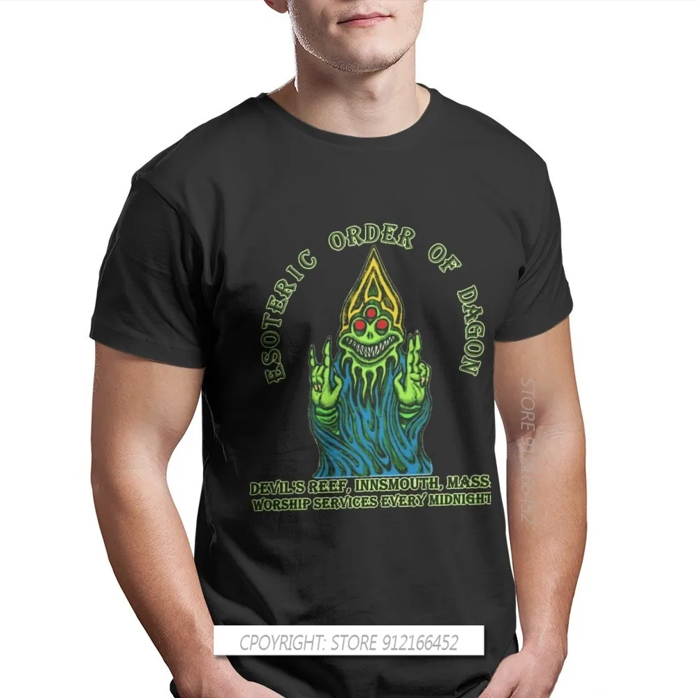 

New Summer Esoteric Order Of Dagon T-Shirts Cotton Cthulhu Mythos Lovecraft Horror Great Old Ones Fashion Graphic Men Tops