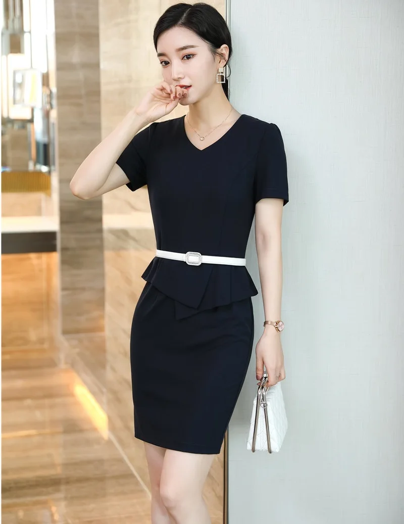 Летняя футболка с коротким рукавом стройные бедра платье для женщин бизнес