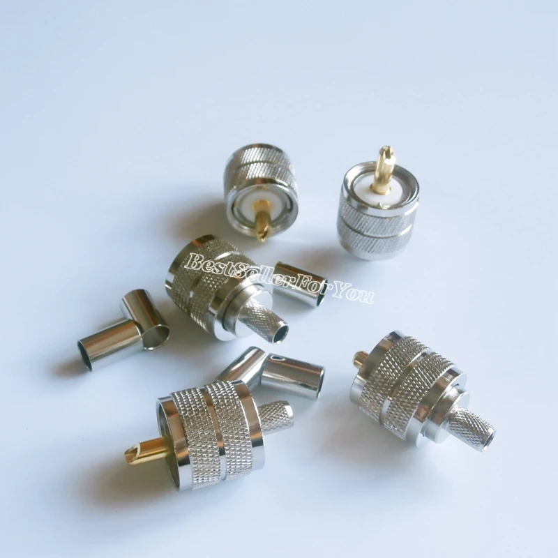 1 шт. штекер UHF PL259 прямой обжимной соединитель для кабеля Φ RG8X LMR240 G|Соединители| |