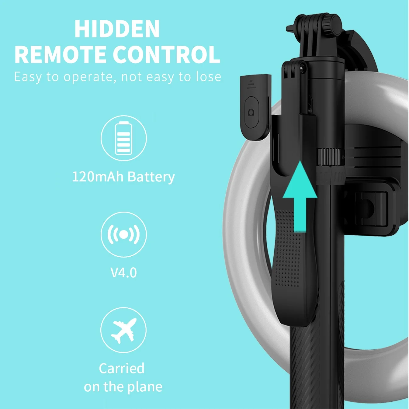 

COOL DIER Wireless Bluetooth Selfie Stick Foldable Tripod LED Ring Photography Light With Remote shutter For Android IOS Phone