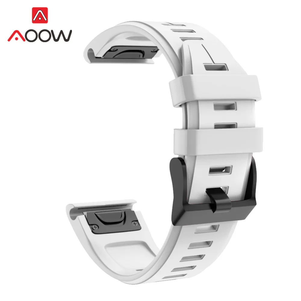 White Силиконовые ремешки для часов Garmin fenix6 6S 5X 6X 5S x5plus 3 3HR forerunner935 945 подход S60 ремешок браслет ремень/20 мм/22 мм 26 мм - Цвет ремешка: White