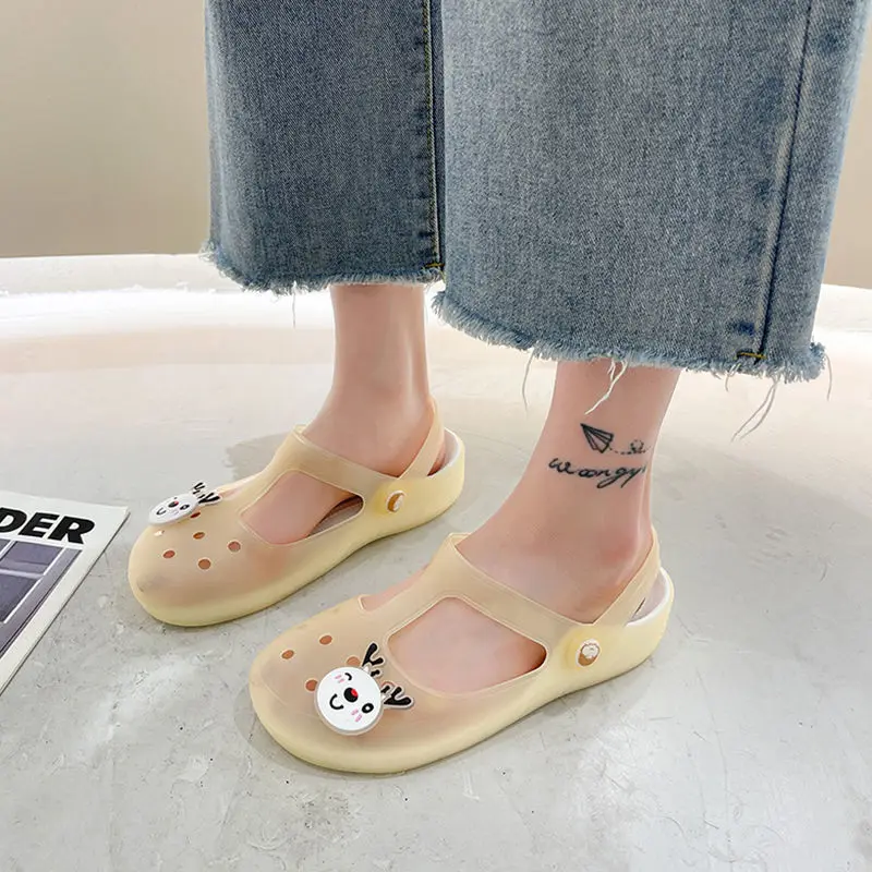 

Lisapie Women Sandals 2021 New Beach Shoes Transparent Cartoons Fruit Hole Shoes Sandals Women Wear Summer Thick Jelly Slippers