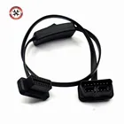 Новинка 2021, сплиттер OBD 2 OBD II 2 в 1, ультратонкий Удлинительный кабель-лапша с переключателем, кабель для диагностики автомобиля, соединительный кабель