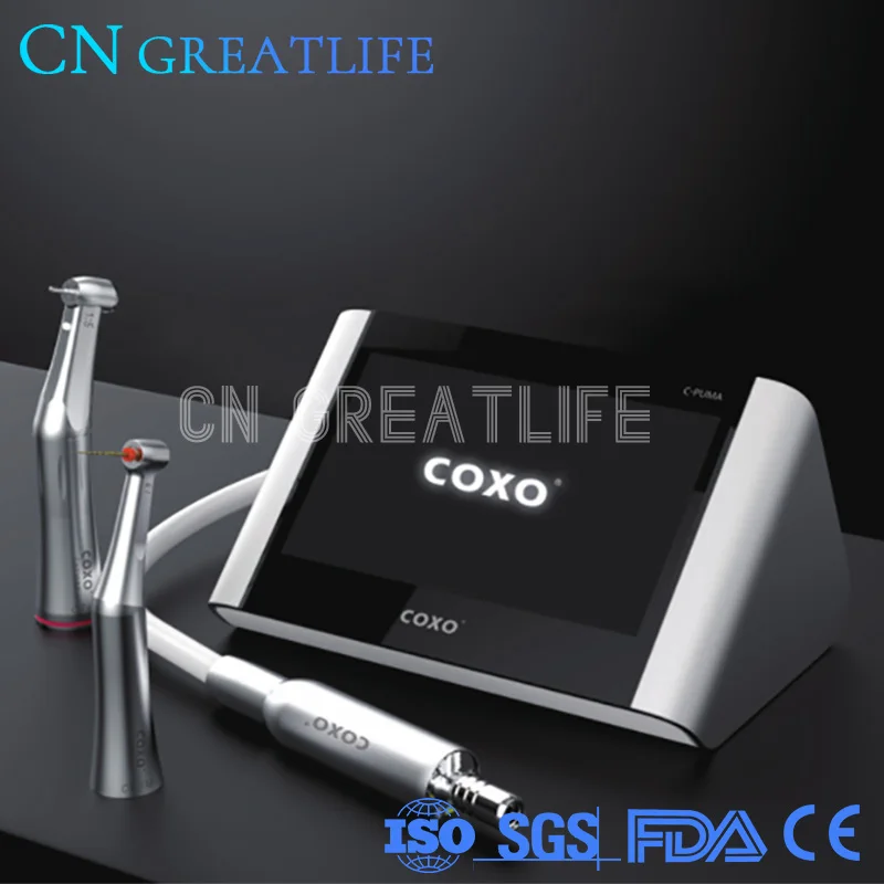 

Dental Equipment COXO Master Brushless Micromotor Electric Dental Endo Motor with 1: 5 + 6: 1 Contra Angle Full Touch Control