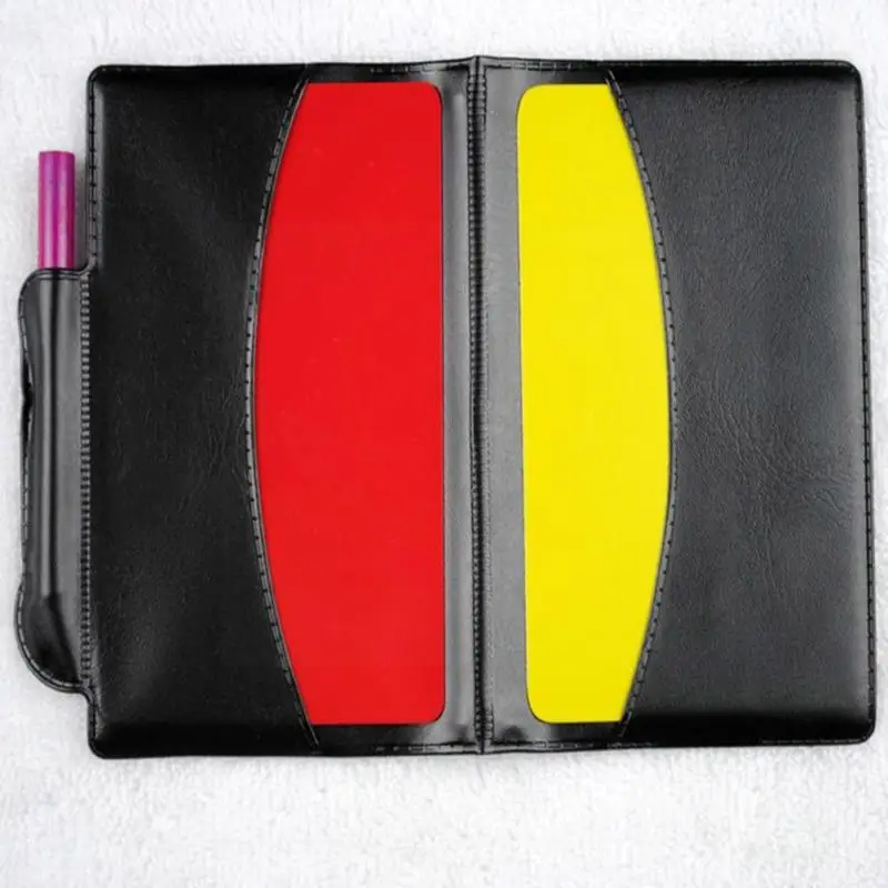 Большой футбол с кожаным чехлом красные карты и запись штраф Желтые рефери