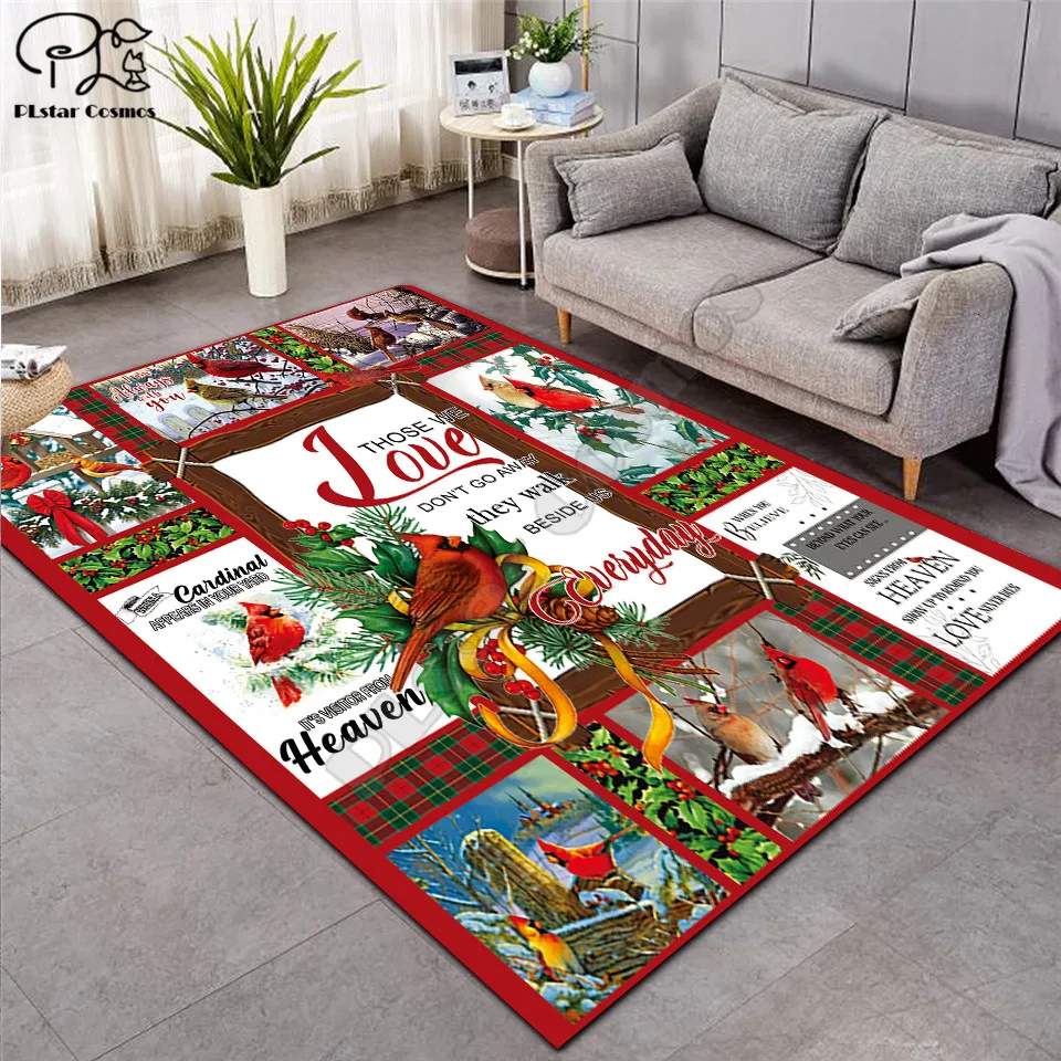 

Модные мягкие фланелевые коврики с 3D рисунком рождественской птицы, коврики, нескользящий большой ковер, ковер, украшение для дома 06