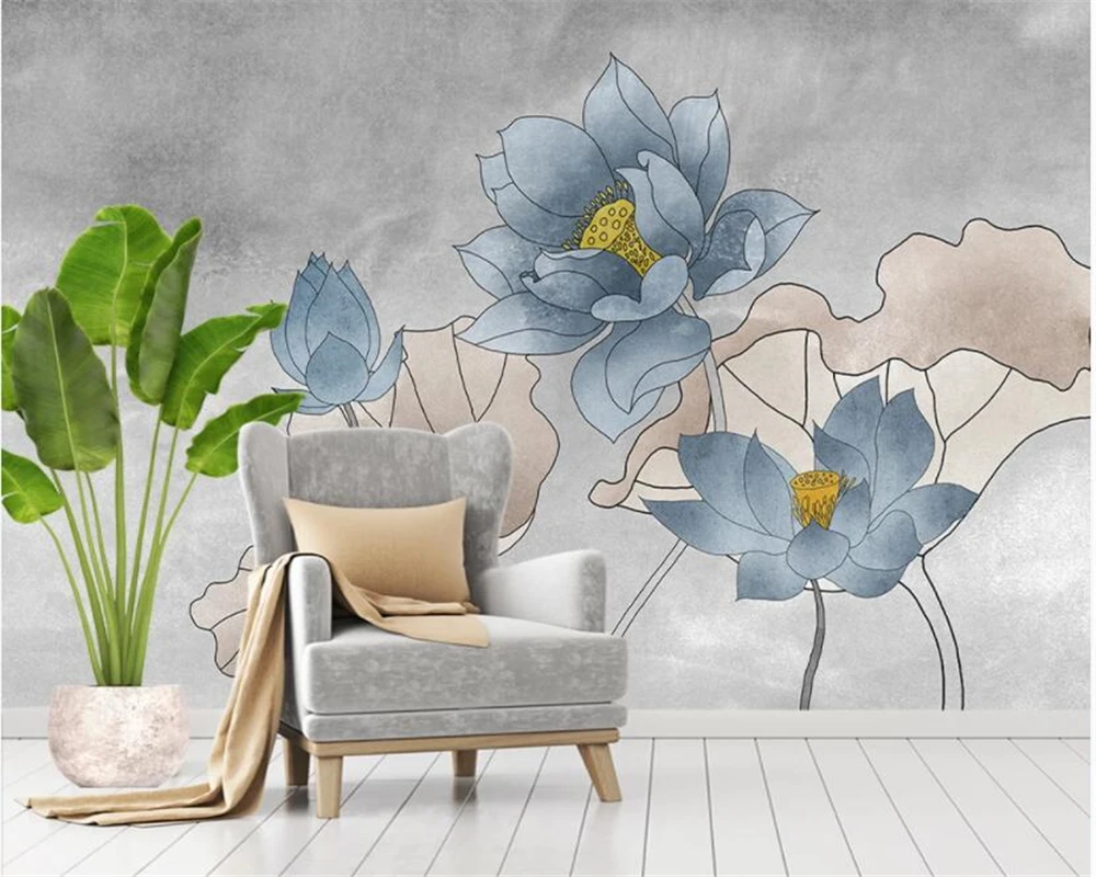 

3D обои на заказ любого размера, современные высококачественные обои с изображением лотоса для гостиной, гостиничные 3d обои