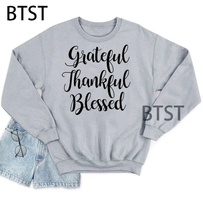 

Спасибо, благословенно, новинка 2021, размера плюс, женские толстовки с длинным рукавом, женские свитшоты, Толстовка Оверсайз, винтажный Свитш...