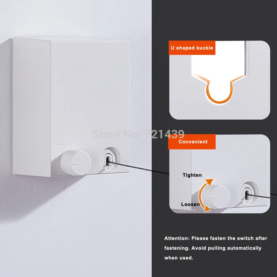 

Indoor Wall ABS+Aluminum Hanging Stretch Clothesline Balcony Bathroom Invisible Clothes Towel Rack Retractable Line 4.2M