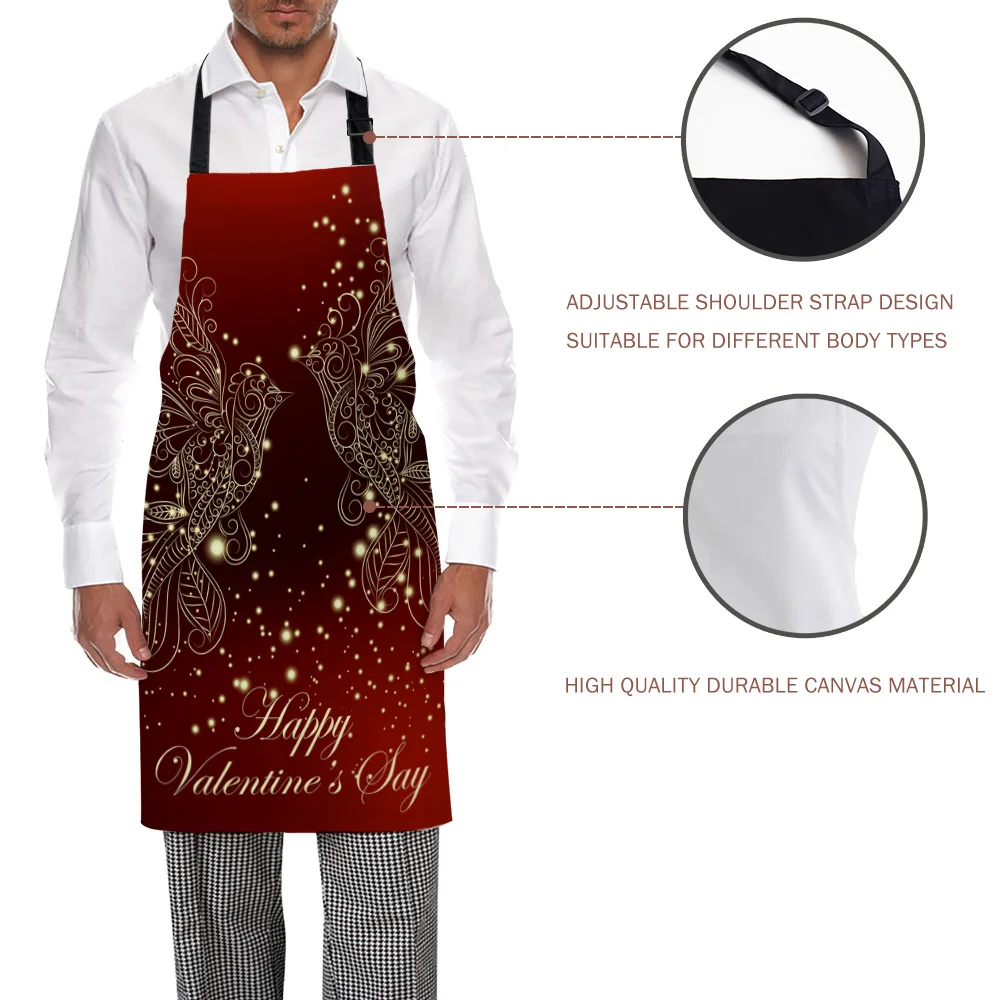 Тема дня святого Валентина Кухонный Фартук для женщины мужчины шеф-повар
