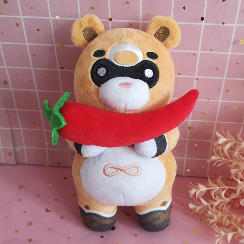 

Kawaii Genshin ударные плюшевые куклы 20 см мультфильм аниме плюшевые игрушки милая Марка хуги Медведь Подушка декор комнаты куклы рождественский ...