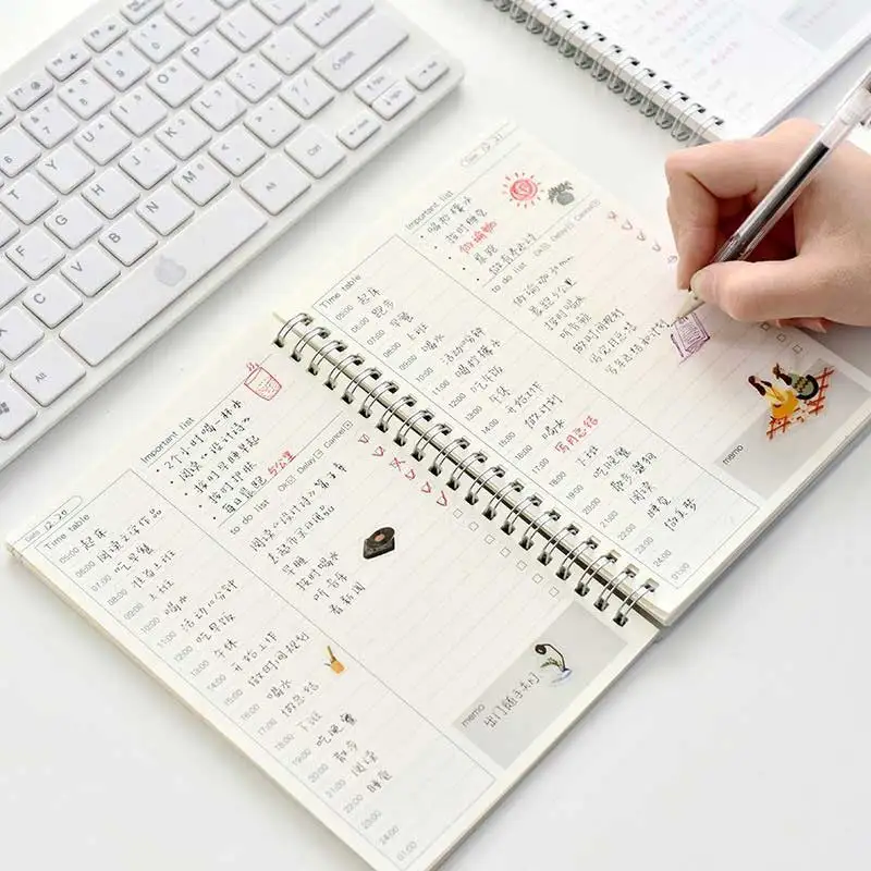

A5 Daily Weekly Monthly Planner Notebook Daily Journal Agenda Spiral Creative 2021 Planner Stationery Office School Supplies