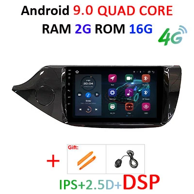 DSP Android 9,0 ips 2.5D экран 4G ram 64G rom gps радио для KIA Ceed 2013 Навигация стерео аудио головное устройство без DVD - Цвет: 9.0 2G 16G IPS DSP