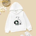 Детские толстовки Harajuku Kawaii с принтом Mafalda, белые, розовые, желтые толстовки с капюшоном для девочек, зимняя одежда, флисовые Топы
