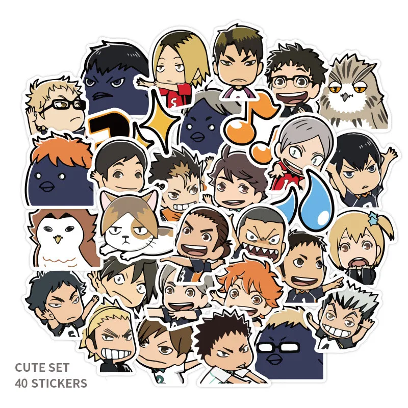 Забавные наклейки Haikyuu для ноутбука чемодан скейтборда автомобиля детей 40