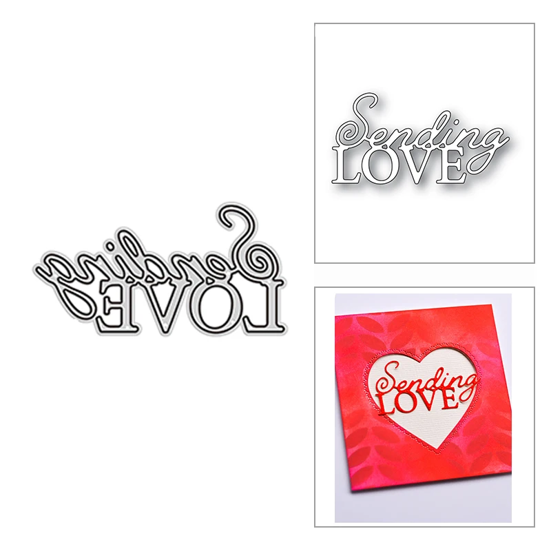 

New Sending Love Lacy Script Word DIY Craft 2021 Metal Cutting Dies for Scrapbooking and Card Making Decor Embossing No Stamps