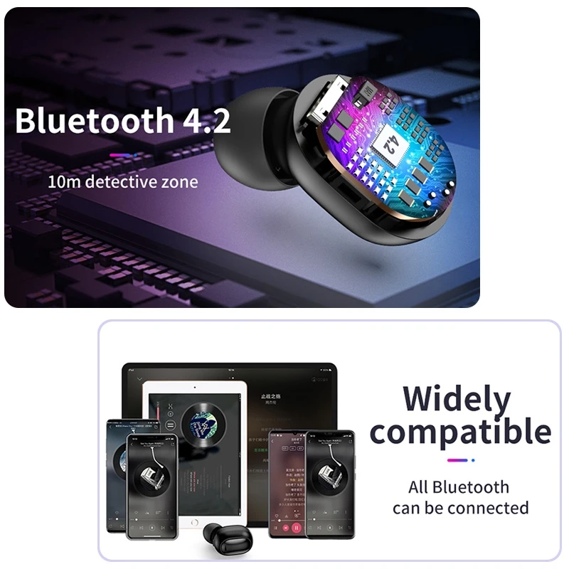 Беспроводные спортивные наушники TOTU 4 2 Mini Bluetooth Портативные водонепроницаемые