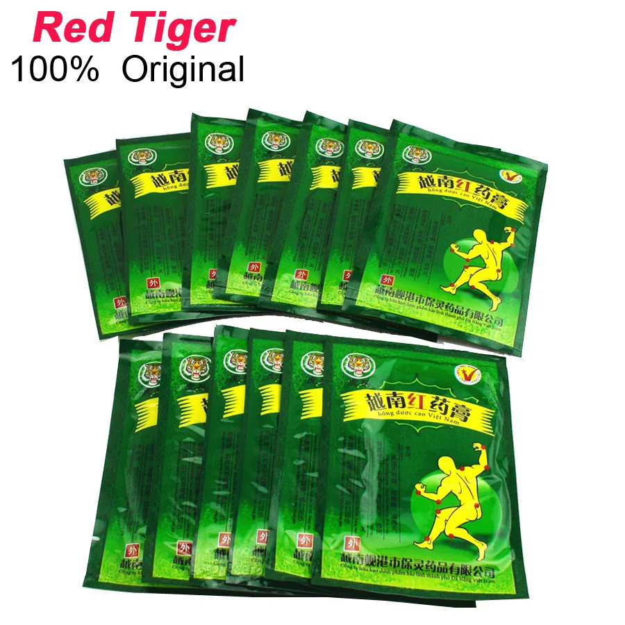 104 шт вьетнамский красный пластырь Tiger Balm тела шеи боли в спине накладки для лечения артрита шейки из трав, медицинская штукатурка C162
