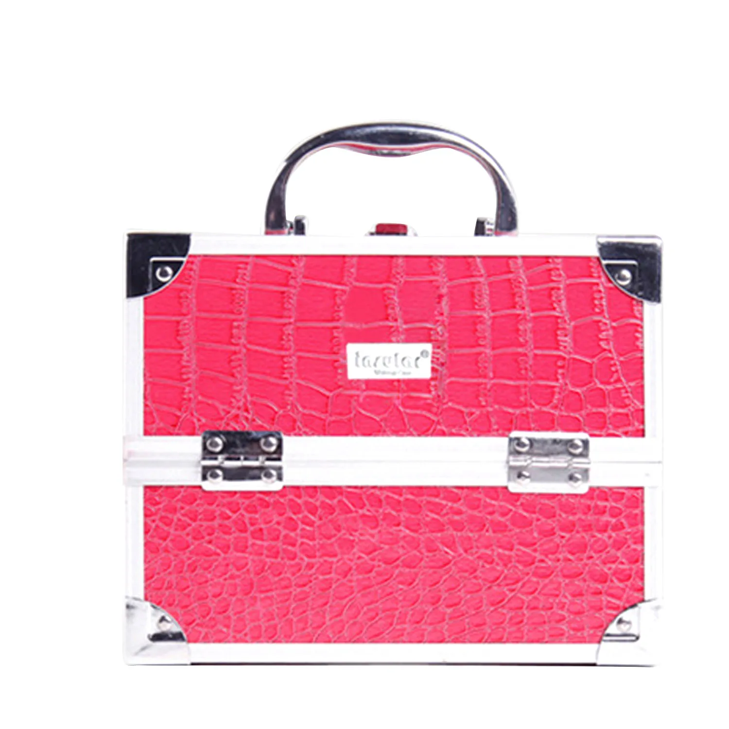 Портативный алюминиевого сплава ПУ кожаный косметический косметическое зеркало