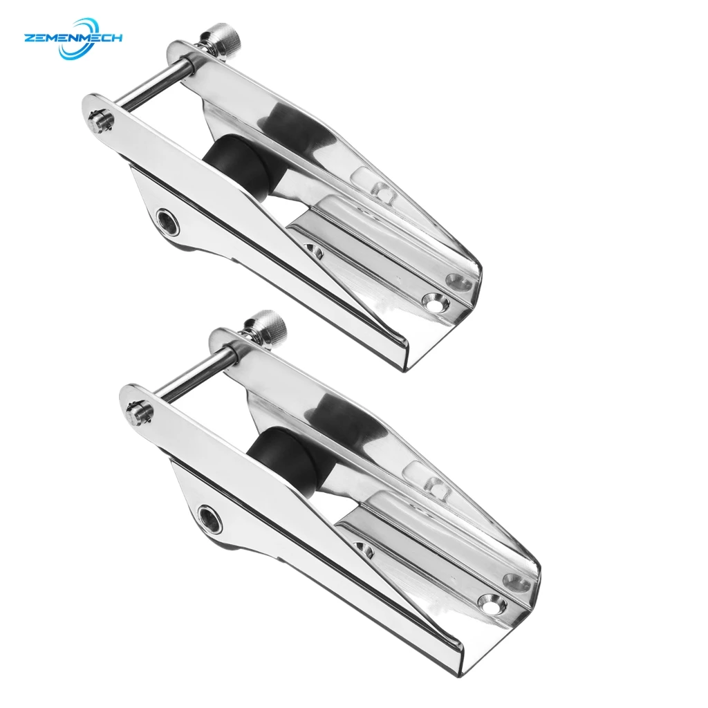 

2PC 316 Stainless Steel Heavy Bow Anchor Roller Fixed Anchor Fairlead Marine Boat Docking Nylon Roller Spring Loaded Pin Prevent