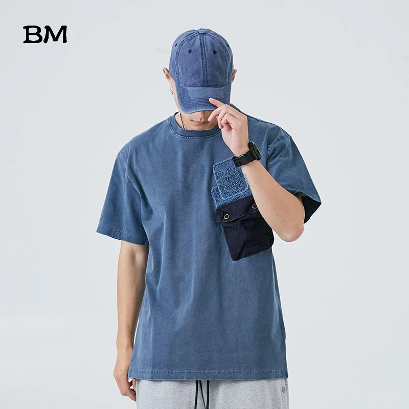 Летняя модная мужская футболка в стиле милитари ретро японский стиль Харадзюку