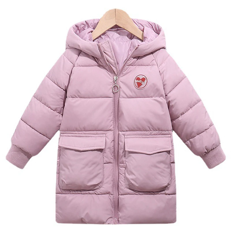 

Детские пуховики для девочек; Коллекция 2021 года; Сезон Зима; Модная новинка; Теплое пальто средней длины с капюшоном; Детская От 3 до 10 лет; Па...