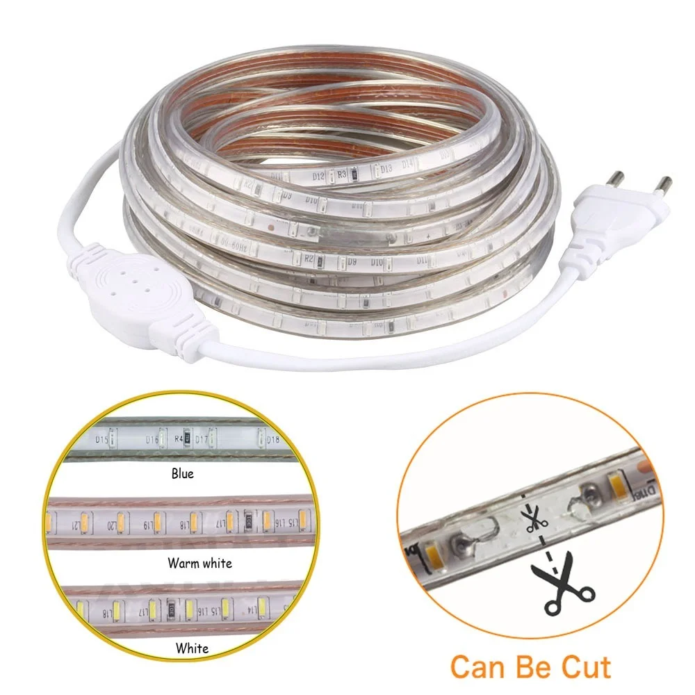 Диммируемая Светодиодная лента переменного тока 220 В суперъяркая 3014SMD 120