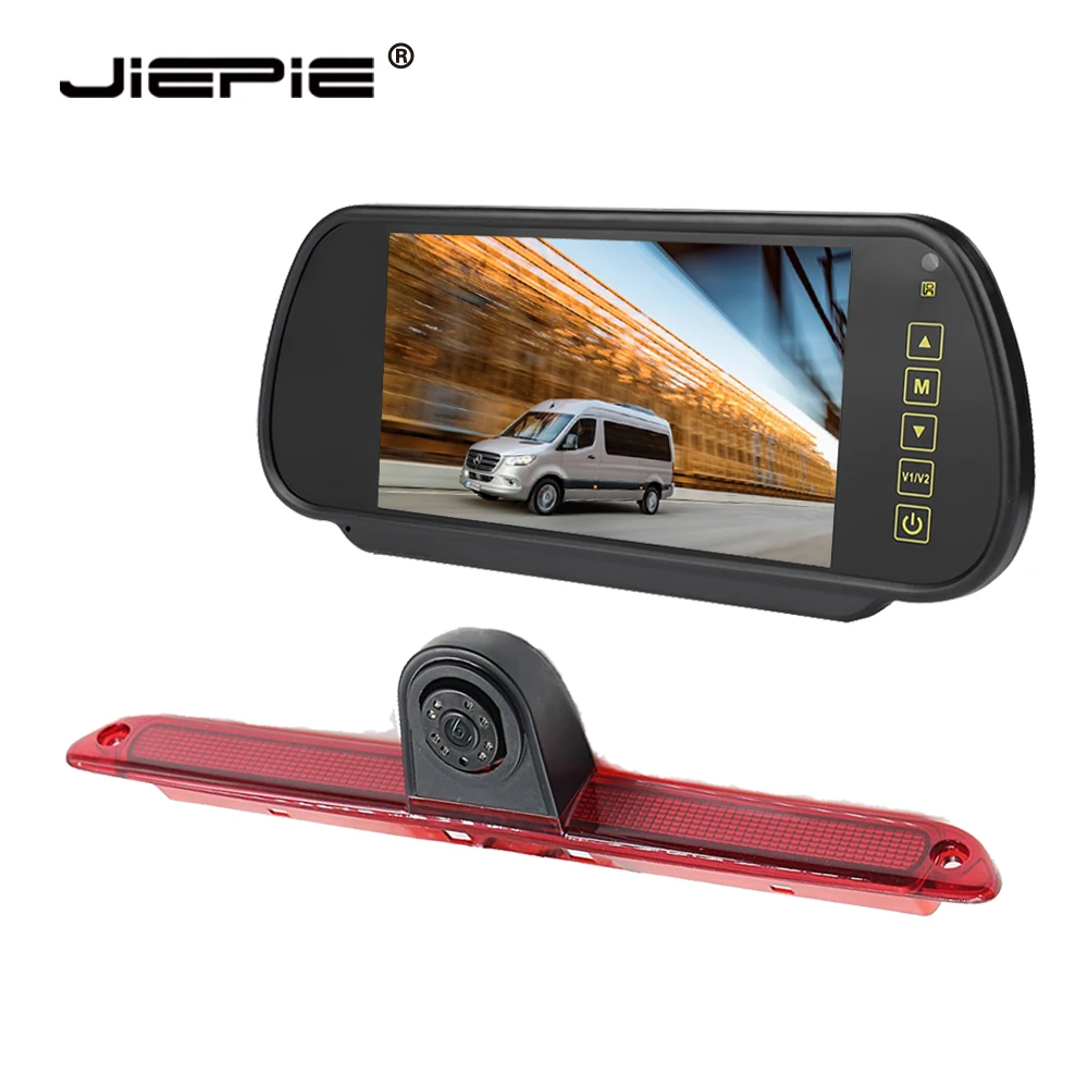 Camera with Monitor JIEPIE mercedes третий тормозной светильник камера заднего вида 7 дюймов запасная камера монитор Комплект для Mercedes ben Sprinter VW Crafter - Название цвета: Camera with Monitor