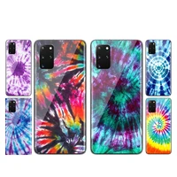 tie dye pattern batik rainbow for samsung s21 s20 fe ultra lite s10 5g s10e s9 s8 s7 s6 edge plus tpu transparent phone case