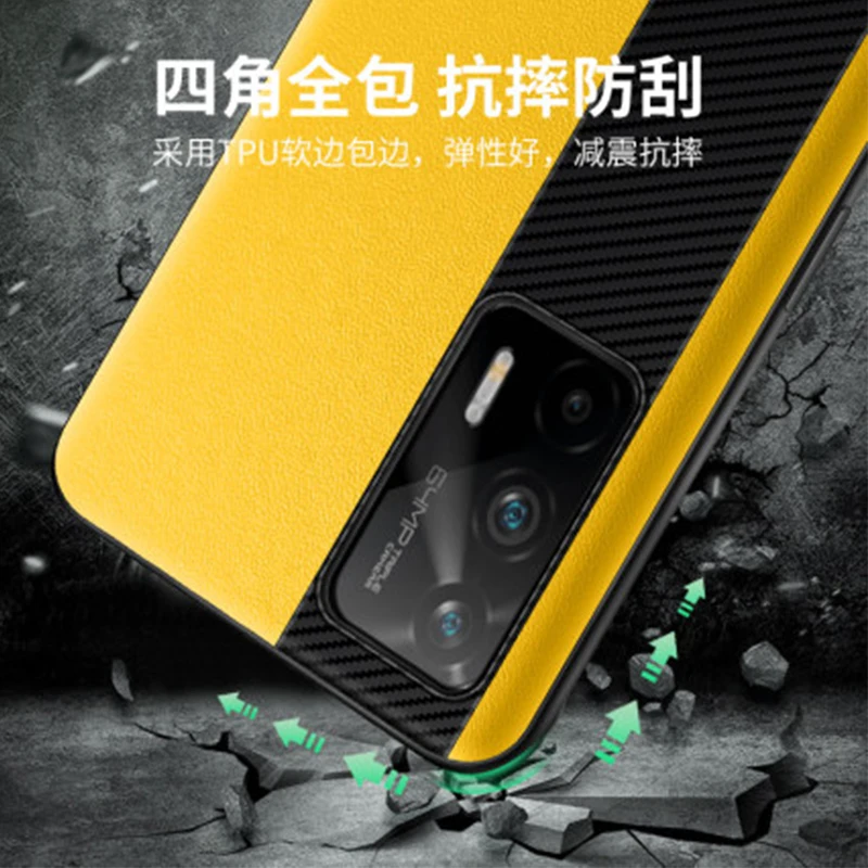 pu leather back case cover for oppo realme gt phone shield shell bag oppo realme gt neo for gtneo 2t funda skin screen protector free global shipping