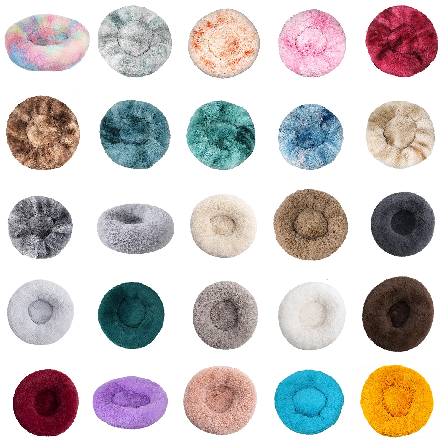 

Donut Dog Cat Bed Soft Plush Pet Cushion Anti-Slip Machine Washable Self-Warming Pet Bed Winter Dog Kennel Christmas Puppy Mat
