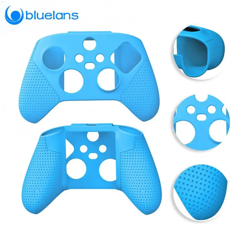 

2 in 1 Microsoft Xbox One X S Controller Slim Silicone Rubber Skin Case particle non-slip rubber sleeve + Rocker Cap