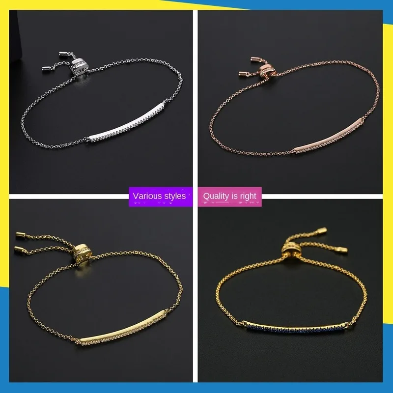 

2020 new creative smile bracelet retractable simple inlaid gemstone retractable jewelry Gothic charm women brand jewelry