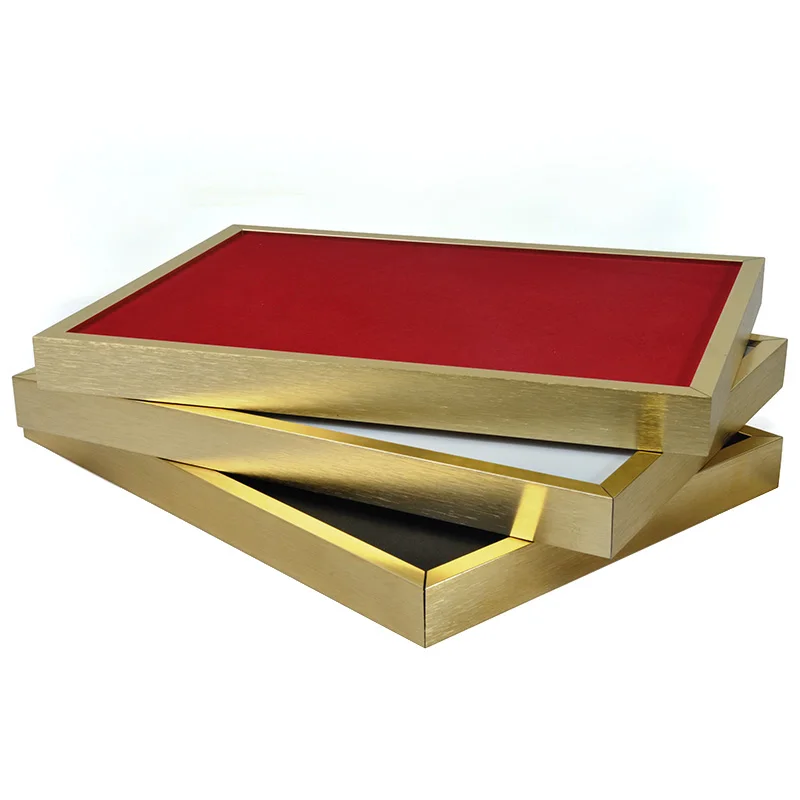 Качественный лоток для ювелирных изделий из нержавеющей стали бархатный ящик