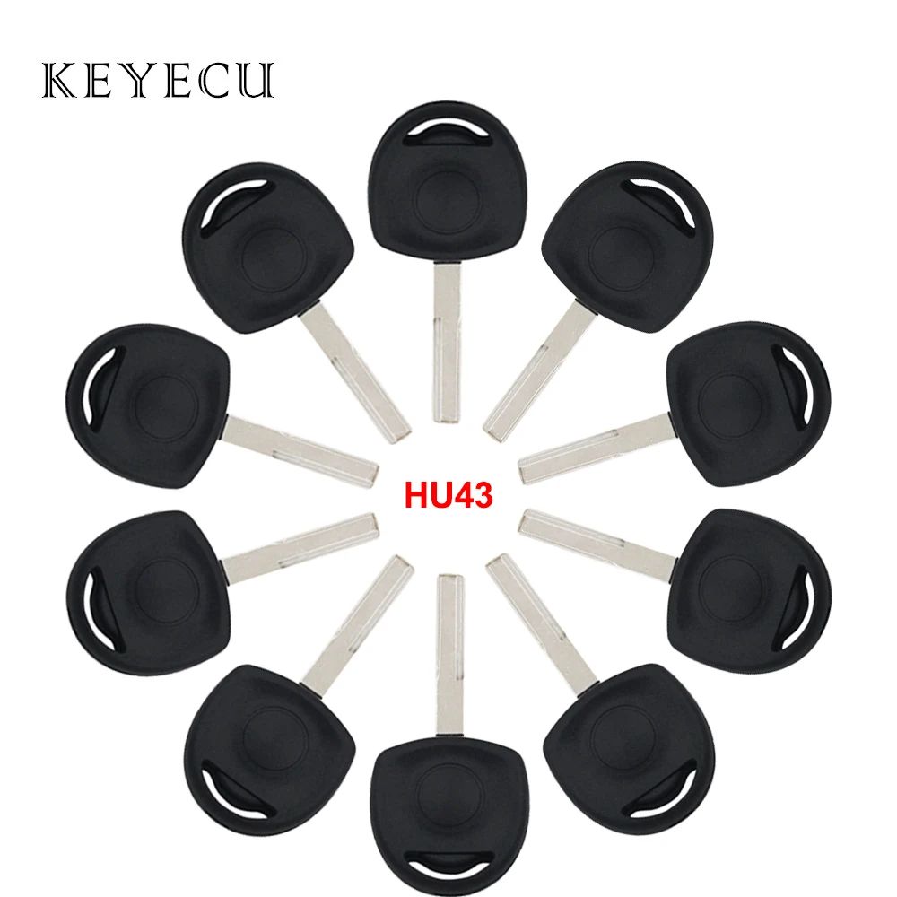 Keyecu 10 шт. HU46/HU43/YM28/HU100 лезвие неразрезанный транспондер ключ чехол для Vauxhall Opel
