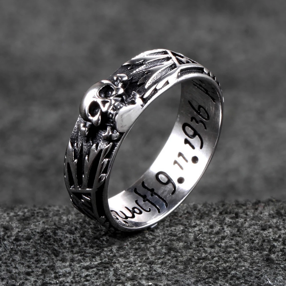 

Cool Skull Couple Ring Punk 316L Stainless Steel Biker Skull Ring For Men Women Fashion Charm Jewelry Party Best Gift