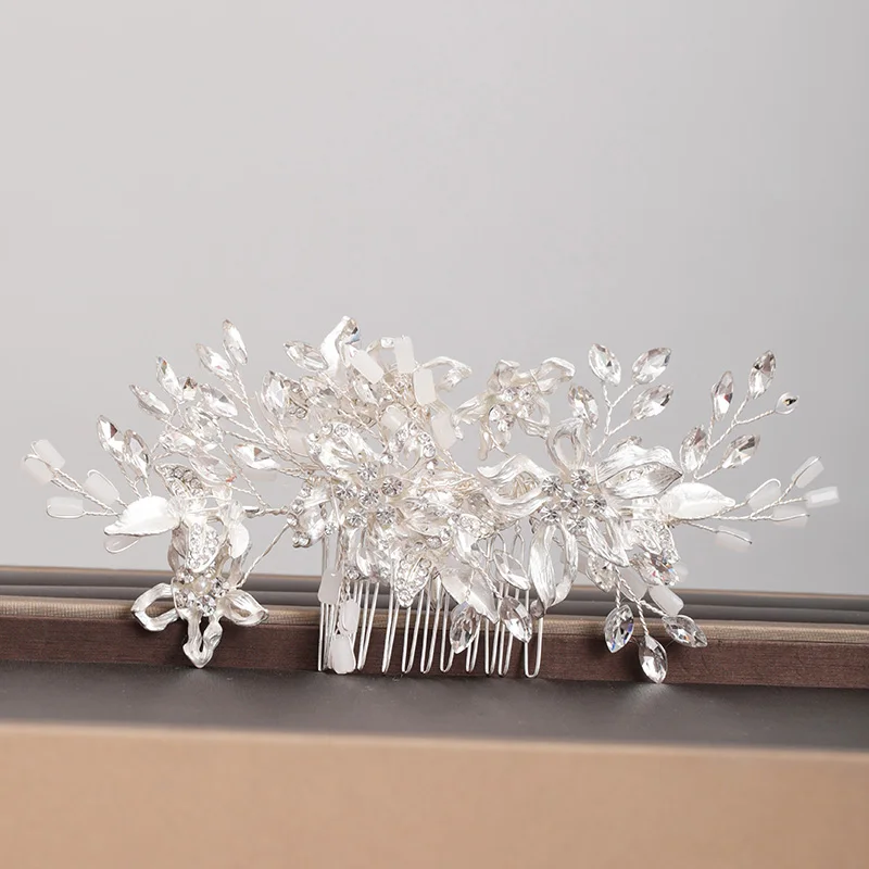 Хрустальный цветок свадебные гребни невесты искусственные жемчужные Заколки