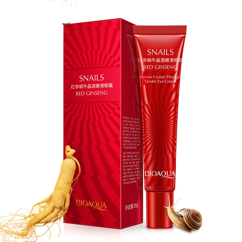 

Red Ginseng Eye Cream Snail Essence Anti Aging Eye Cream Moisturizer Ageless Fade Fine Line Remove Dark Circle Eye Bag BIOAQUA