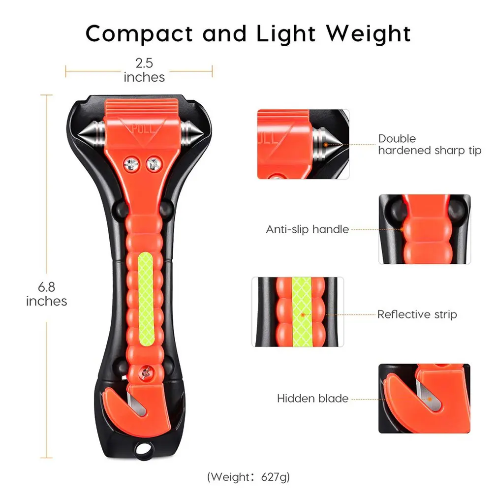 

2-in-1 Auto Safety Hammer Emergency Escape Tools Window Breaker And Safety Belt Cutter Car Safety Spare Tools