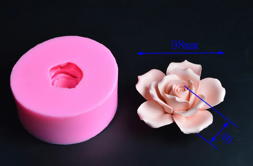 3D цветок розы Большой размер силиконовая форма для мыла изготовление DIY помадки