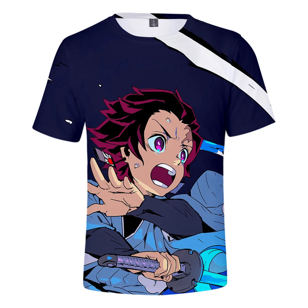 Футболка Kimetsu no Yaiba для мужчин и женщин Детская футболка аниме с рассекающим