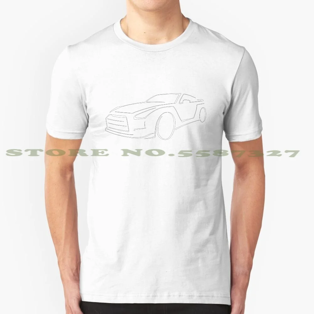 

Nissan Gtr Graphic (белый), графическая Веселая фотофутболка под заказ для Nissan Gtr, спортивный автомобиль, автомобиль, автомобильный транспорт