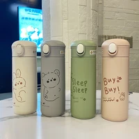 new product vacuum female cute stainless steel student cartoon bouncing straw cup water department store gift