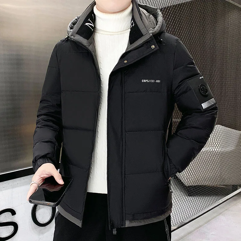 New Men's White Duck Down Jackets Casual Winter Korean Solid Loose Thick Warm Parkas Outwear Top Puffer Coats Large Size Clothes