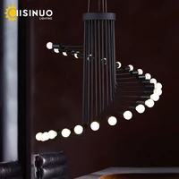 industrial retro led chandelier light staircase living room restaurant lighting hanging fixture attic dining bar cafe deco lamps