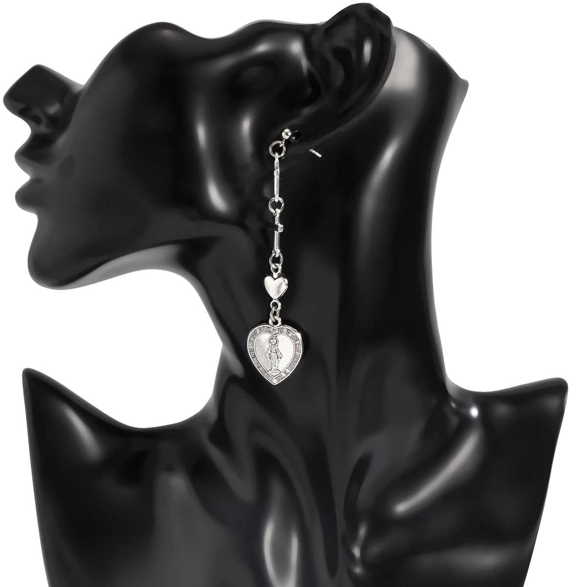 

SHIXIN Vintage Long Chain Cross Drop Earrings for Women Men Fashion Heart Pendnat Dangle Earring 2021 Trendy Jewelry Female Gift