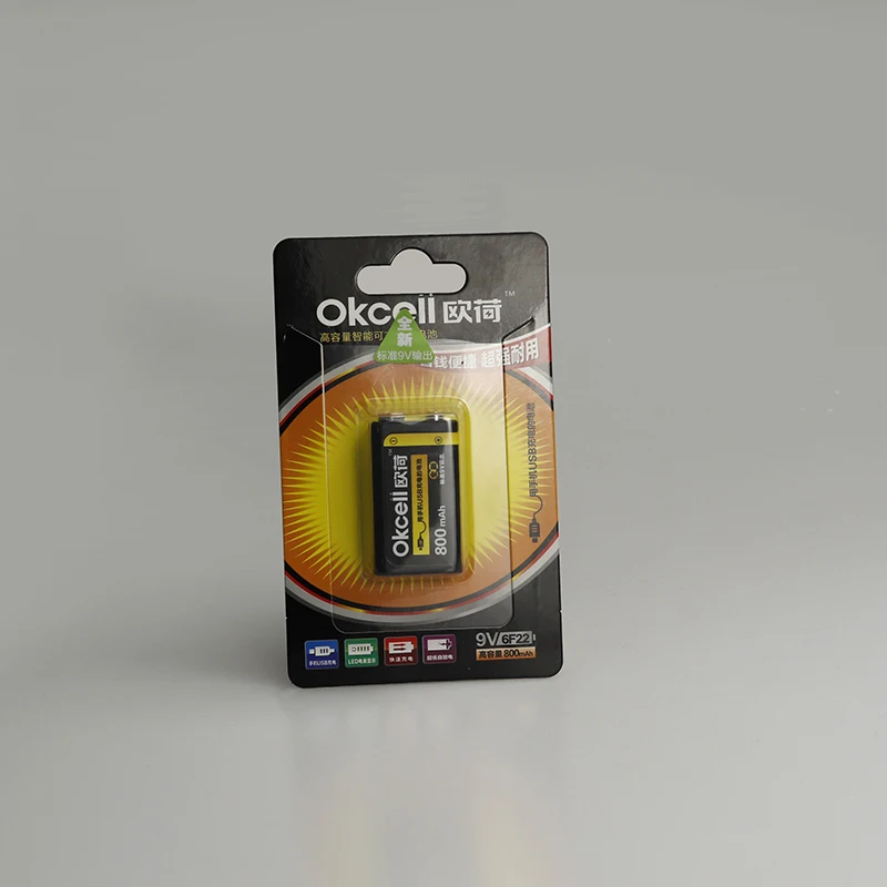 OKCELL 9V Перезаряжаемые Батарея 800 мА/ч Портативный OKcell Micro USB аккумуляторные батареи