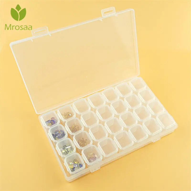 Модные наборы для алмазной живописи с 28 слотами пластиковая коробка хранения инструменты из горного