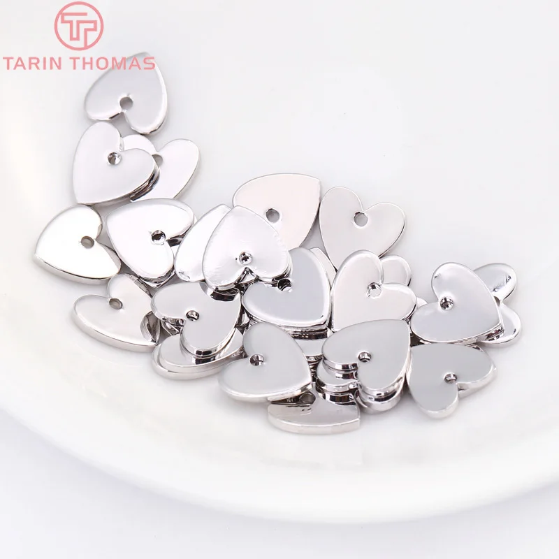 Латунные подвески в форме сердца с отверстием 1 мм 24 кар 20 шт. 839*8 Ювелирная